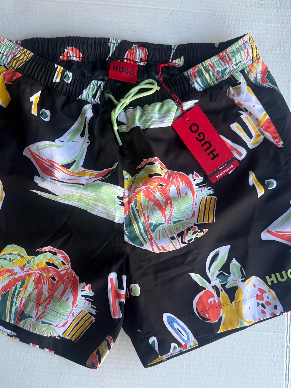 Hugo Boss Black Tropical Print Swim Shorts